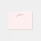 Jouw tekst | Elegant Script & Zacht Blush Roze Post-it® Notes (Voorkant)