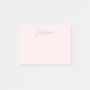 Jouw tekst Elegant Script & Zacht Blush Roze Post-it® Notes
