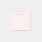 Jouw tekst | Elegant Script & Zacht Blush Roze Post-it® Notes (Voorkant)