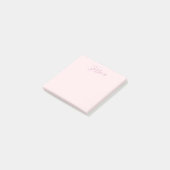 Jouw tekst | Elegant Script & Zacht Blush Roze Post-it® Notes (Schuin)