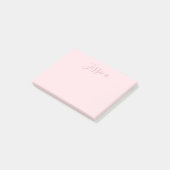 Jouw tekst | Elegant Script & Zacht Blush Roze Post-it® Notes (Schuin)