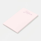 Jouw tekst | Elegant Script & Zacht Blush Roze Post-it® Notes (Schuin)