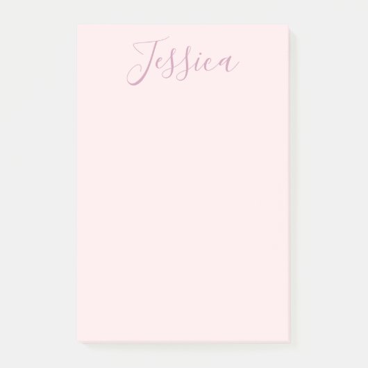 Jouw tekst | Elegant Script & Zacht Blush Roze Post-it® Notes (Voorkant)