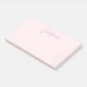 Jouw tekst | Elegant Script & Zacht Blush Roze Post-it® Notes (Schuin)