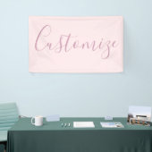 Jouw tekst | Elegant Script & Zacht Blush Roze Spandoek (Beurs)
