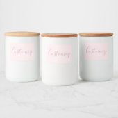 Jouw tekst | Elegant Script & Zacht Blush Roze Voedselcontainer Etiket (Flessen)