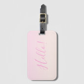Jouw tekst | Elegant Script & Zachte Blush Roze Om Bagagelabel (Voorkant (verticaal))