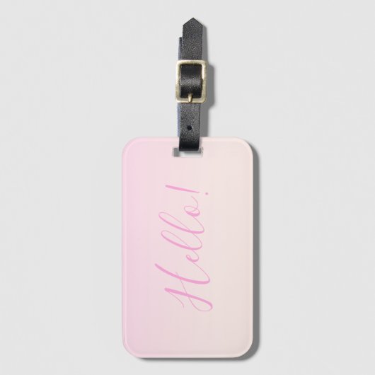 Jouw tekst | Elegant Script & Zachte Blush Roze Om Bagagelabel (Voorkant (verticaal))