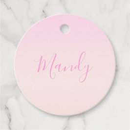 Jouw tekst | Elegant Script & Zachte Blush Roze Om Bedankjes Labels