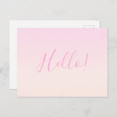 Jouw tekst | Elegant Script & Zachte Blush Roze Om Briefkaart (Voorkant / Achterkant)
