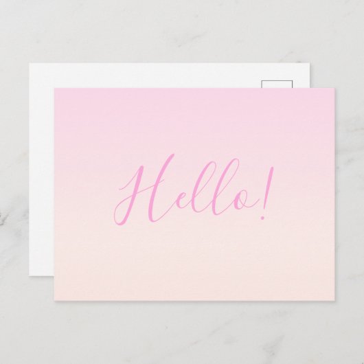 Jouw tekst | Elegant Script & Zachte Blush Roze Om Briefkaart (Voorkant / Achterkant)