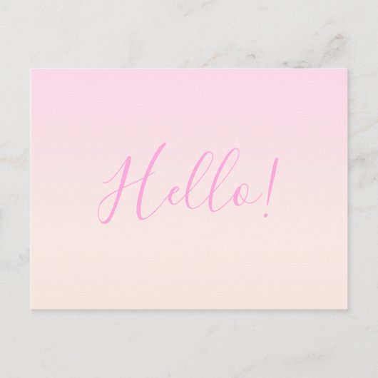 Jouw tekst | Elegant Script & Zachte Blush Roze Om Briefkaart (Voorkant)