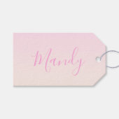 Jouw tekst | Elegant Script & Zachte Blush Roze Om Cadeaulabel (Voorkant (Horizontaal))