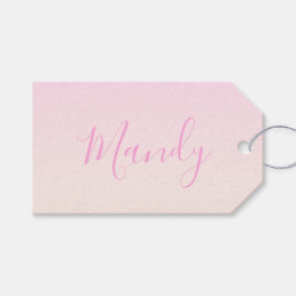 Jouw tekst | Elegant Script & Zachte Blush Roze Om Cadeaulabel