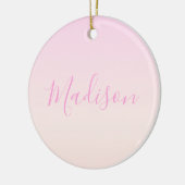 Jouw tekst | Elegant Script & Zachte Blush Roze Om Keramisch Ornament (Links)