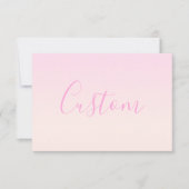 Jouw tekst | Elegant Script & Zachte Blush Roze Om Notitiekaartje (Voorkant)
