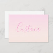Jouw tekst | Elegant Script & Zachte Blush Roze Om Notitiekaartje (Voorkant / Achterkant)