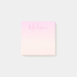 Jouw tekst | Elegant Script & Zachte Blush Roze Om Post-it® Notes