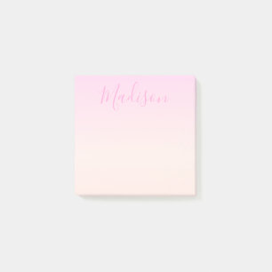 Jouw tekst   Elegant Script & Zachte Blush Roze Om Post-it® Notes