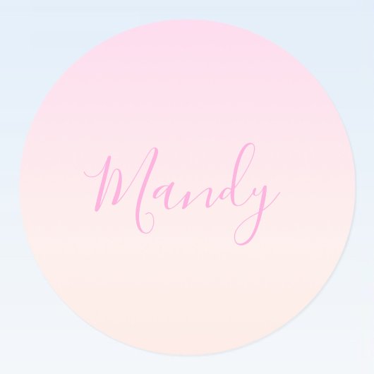 Jouw tekst | Elegant Script & Zachte Blush Roze Om Ronde Sticker