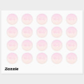 Jouw tekst | Elegant Script & Zachte Blush Roze Om Ronde Sticker (Vel)