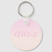 Jouw tekst | Elegant Script & Zachte Blush Roze Om Sleutelhanger (Achterkant)