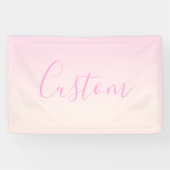 Jouw tekst | Elegant Script & Zachte Blush Roze Om Spandoek (Horizontaal)