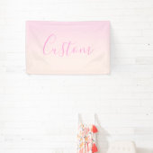 Jouw tekst | Elegant Script & Zachte Blush Roze Om Spandoek (Insitu)