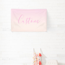 Jouw tekst | Elegant Script & Zachte Blush Roze Om Spandoek