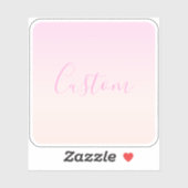 Jouw tekst | Elegant Script & Zachte Blush Roze Om Sticker (Vel)