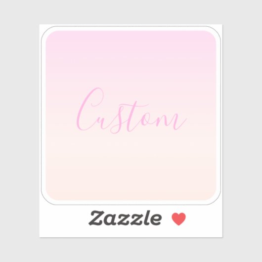 Jouw tekst | Elegant Script & Zachte Blush Roze Om Sticker (Vel)