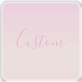 Jouw tekst | Elegant Script & Zachte Blush Roze Om Sticker (Voorkant)