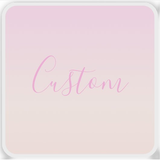Jouw tekst | Elegant Script & Zachte Blush Roze Om Sticker (Voorkant)