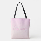 Jouw tekst | Elegant Script & Zachte Blush Roze Om Tote Bag (Achterkant)