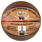 Jouw tekst en 2 Foto Basketball Coach en spelers Basketbal (Voorkant)