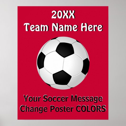 Jouw tekst- en COLORSVoetbalPosters Poster (Voorkant)