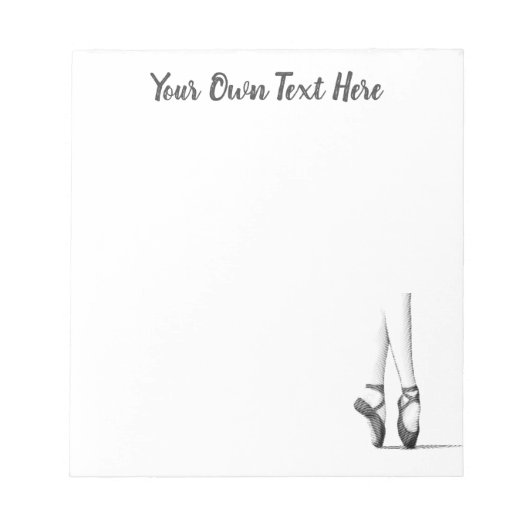 Jouw tekst- en danseres-Logo op balletdeksels Notitieblok (Voorkant)