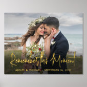 Jouw tekst en fotobruiloft Onthoud dit moment Folie Afdrukken (Voorkant)