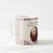 Jouw tekst- en fotokerstmok met patroon.v.2 koffiemok (Voorkant links)