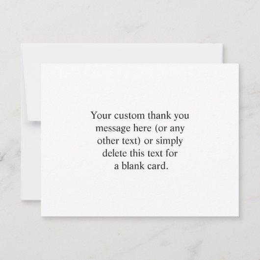 Jouw tekst en geüploade Logo | Bewerkbaar zwart-wi Bedankkaart (Achterkant)