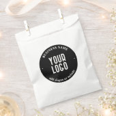 Jouw tekst en geüploade Logo | Bewerkbaar zwart-wi Bedankzakje (Geknipt)