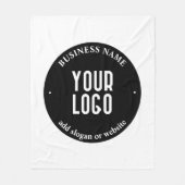 Jouw tekst en geüploade Logo | Bewerkbaar zwart-wi Fleece Deken (Voorkant)