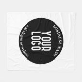 Jouw tekst en geüploade Logo | Bewerkbaar zwart-wi Fleece Deken (Voorkant (Horizontaal))