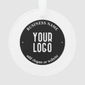 Jouw tekst en geüploade Logo | Bewerkbaar zwart-wi Ornament (achterkant)