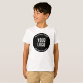 Jouw tekst en geüploade Logo | Bewerkbaar zwart-wi T-shirt (Voorkant volledig)