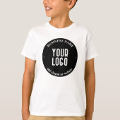 Jouw tekst en geüploade Logo | Bewerkbaar zwart-wi T-shirt (Voorkant)