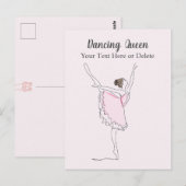 Jouw tekst- en kleurenblush-balletdanser in Tutu Briefkaart (Voorkant / Achterkant)