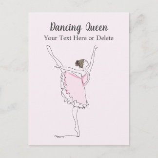 Jouw tekst- en kleurenblush-balletdanser in Tutu Briefkaart