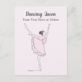 Jouw tekst- en kleurenblush-balletdanser in Tutu Briefkaart (Voorkant)