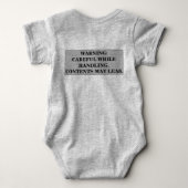 jouw tekst- en kleurengevaarlijk symbool Funding Romper (Achterkant)